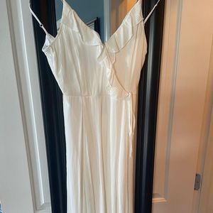White Lulus flowy dress. Size small. Worn once for engagement pictures.